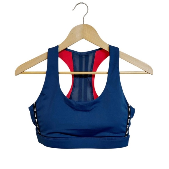 Zyia Active Game Day Light n Tight Bra Navy Scarlet Size M - Picture 2 of 5